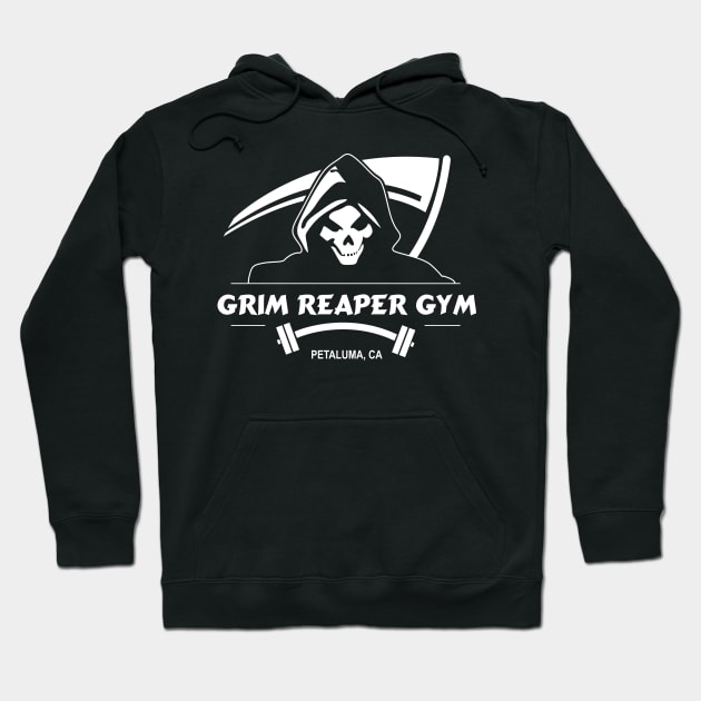 Grim Reaper Gym Petaluma Reversed Hoodie by sagutierrez